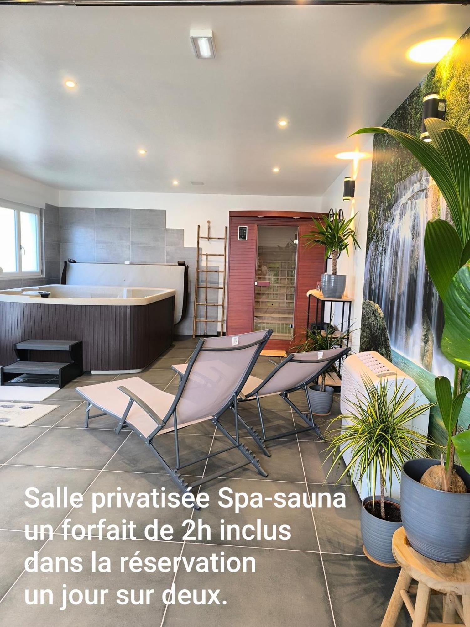Gite Bonheur Et Charme Spa-Sauna Forfait 2H Inclus キンツアイム エクステリア 写真